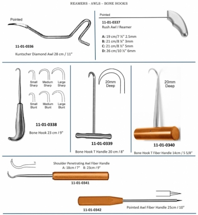 Reamers Awls Bone Hooks